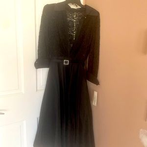 Brand New cocktail black dress with tulle skirt and lace top. MIDI skirt